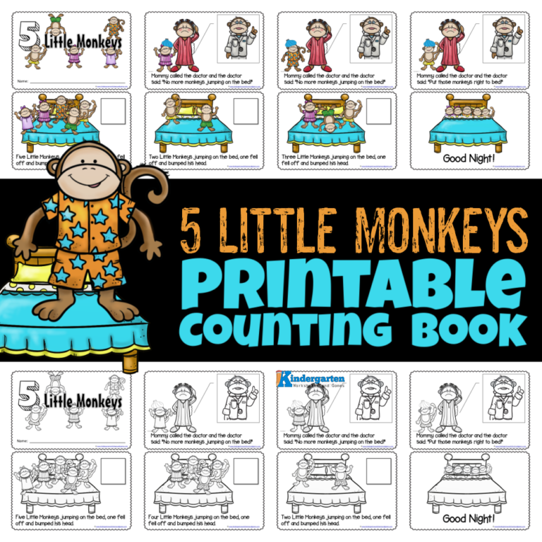 5 Little Monkeys Printable Counting Book