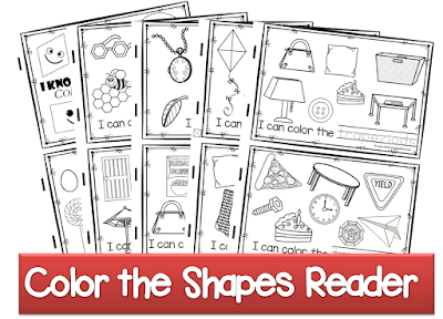 Kids will enjoy tracing and coloring shapes in their own emergent reader, making this a fun learning activity for toddlers through first graders.