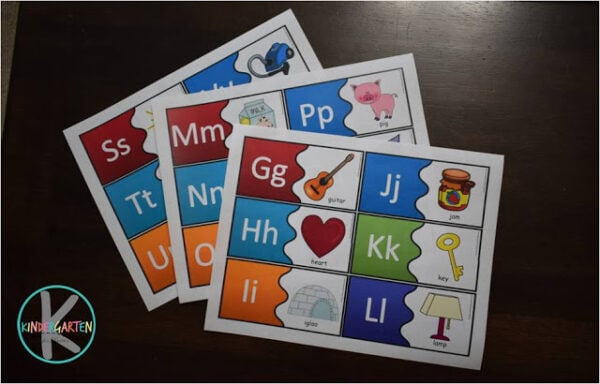 Make learning fun for preschool and kindergarten kids with these free printable alphabet puzzles that help them match letters to their beginning sounds!
