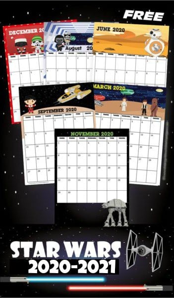 Free Star Wars Calendar 2020 Printable