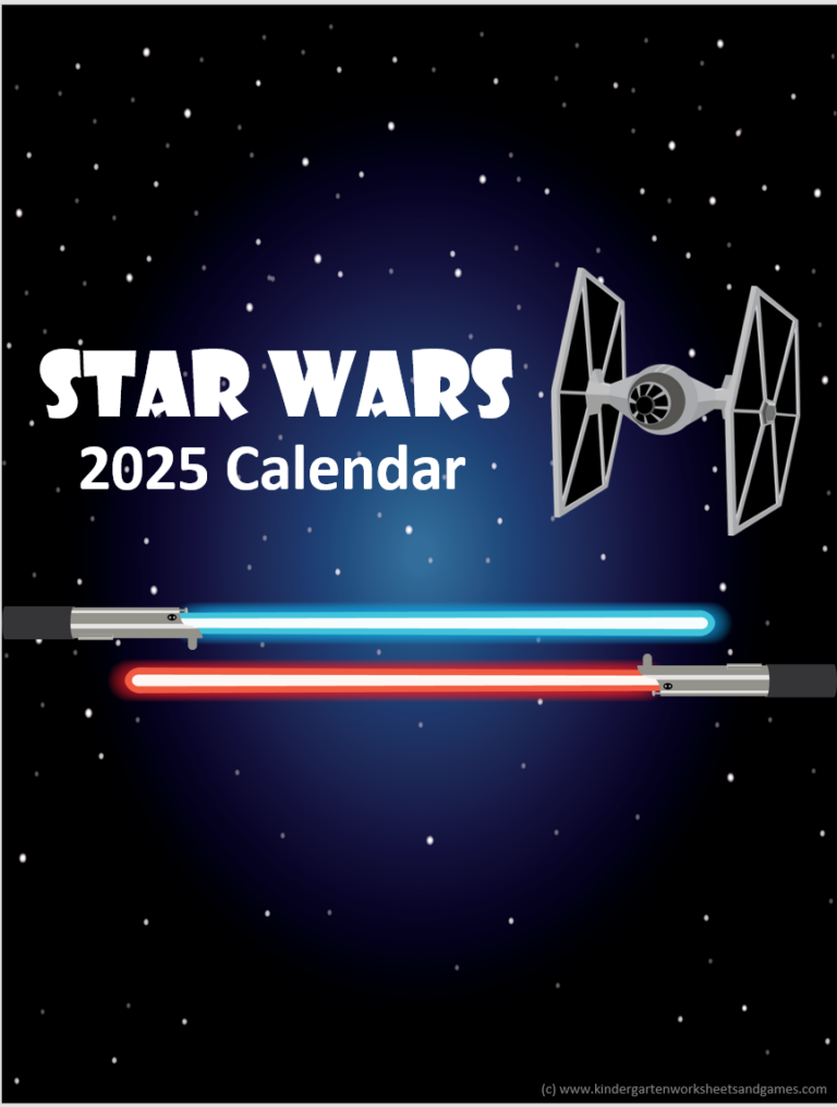 FREE Star Wars Calendar 20252026 Printable
