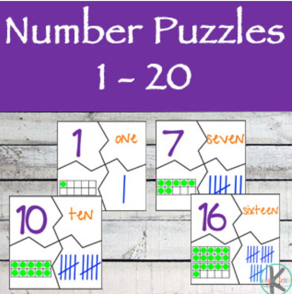 Discover fun with our free printable number puzzles for kids that help them learn numbers 1-20, including tally marks and ten frames, making it perfect for kindergarten and first grade number recognition and counting skills!