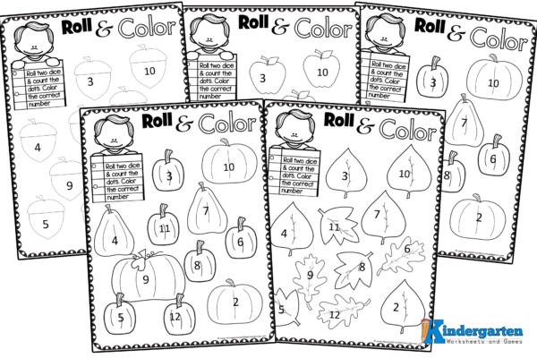 Check out these engaging worksheets I’ve created that are perfect for pre-k kids! Your little ones will roll two dice, add up the dots, and then color in a fun fall-themed picture featuring pumpkins, leaves, apples, and more! It's a great way for them to practice their math skills while celebrating the season.