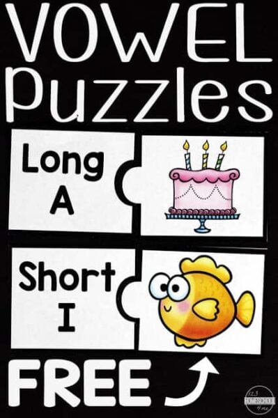 FREE Printable CVC Word Puzzles Activity for Kindergarten