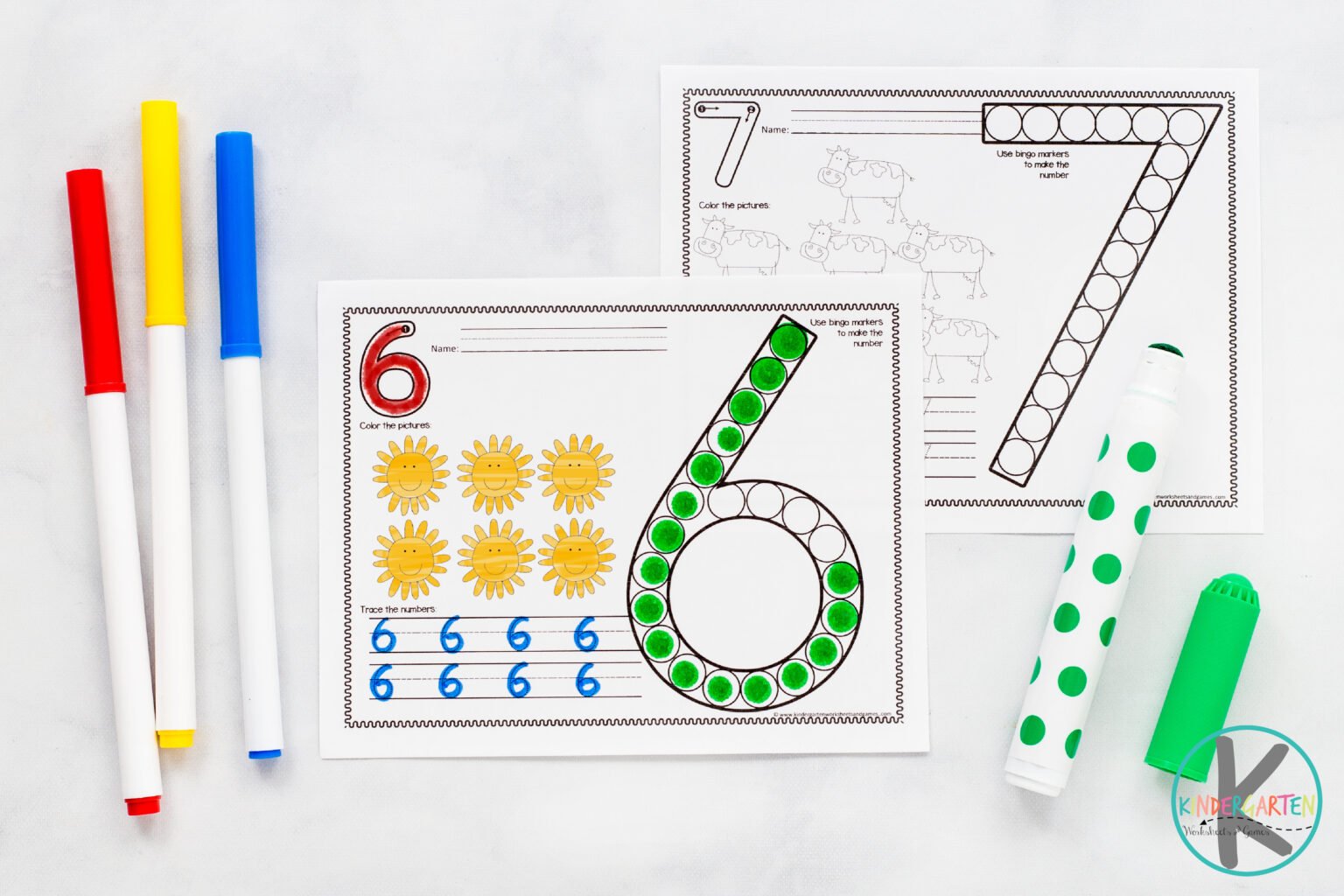 🚜FREE Printable Farm Bingo Dauber Number Worksheets