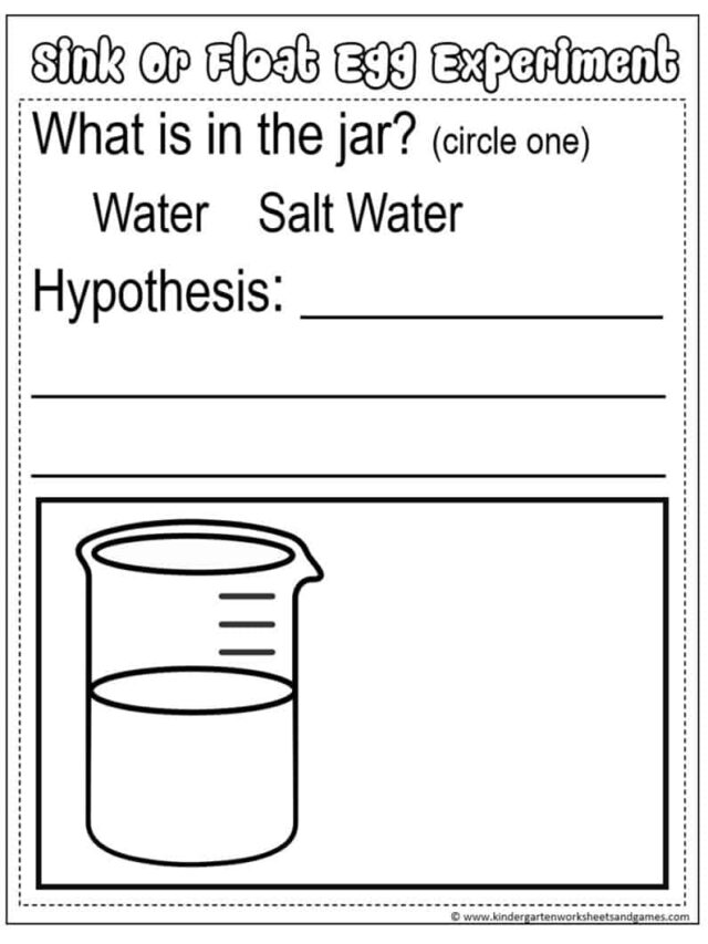 🥚 EASY Sink or Float Egg Science Experiment with FREE Worksheet