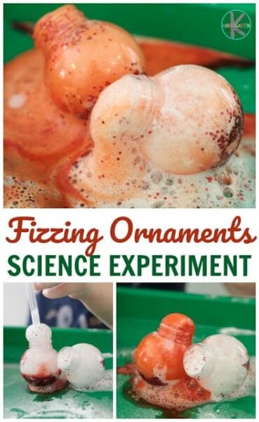 Make learning exciting and fun this December by trying one of these Christmas science experiments with toddler, preschool, pre-k, kindergarten, and first grade students who are just learning about chemical reactions. This Christmas Experiments is such an easy science project for kids! This baking soda and vinegar experiment is totally kid-safe, and easy to do in a group setting or with just one child. 