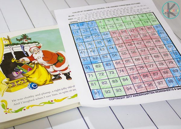 Get into the holiday spirit with our free Christmas color by number printables featuring Twas the Night Before Christmas, perfect for pre-k, kindergarten, and first grade students to practice counting to 100 while enjoying a festive activity this December!