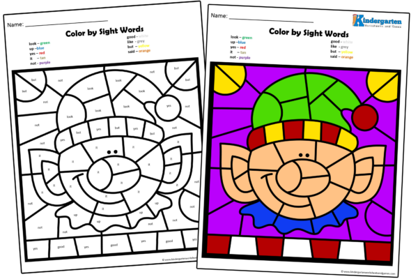 Print these sight word worksheets in black and white. There is NO PREP! Just print and you are ready to practice kindergarten sight words. Give these Christmas Color by Sight Words worksheet (s) to your kindergartner along with crayons, markers, or colored pencils.