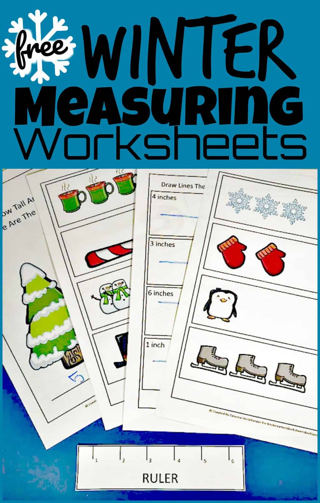 FREE Winter Ruler Measurements Worksheets With Regard To Reading A Ruler Worksheet Pdf