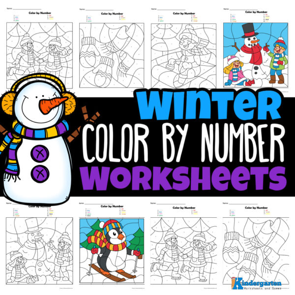 Get your little ones excited about learning this winter with our free printable color by number worksheets that help reinforce number recognition, colors, and fine motor skills for kids in preschool through first grade!