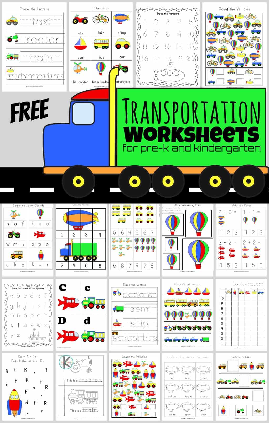 Transportation Worksheets Planning Playtime Transportation Preschool 