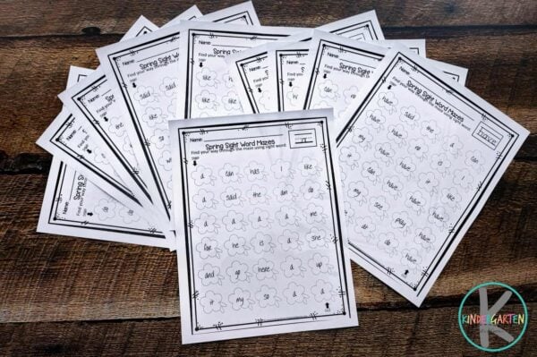 free printable Sight Word Worksheets for kindergartners, pre k, and first graders