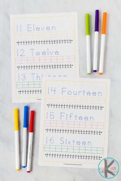 free teen number worksheets