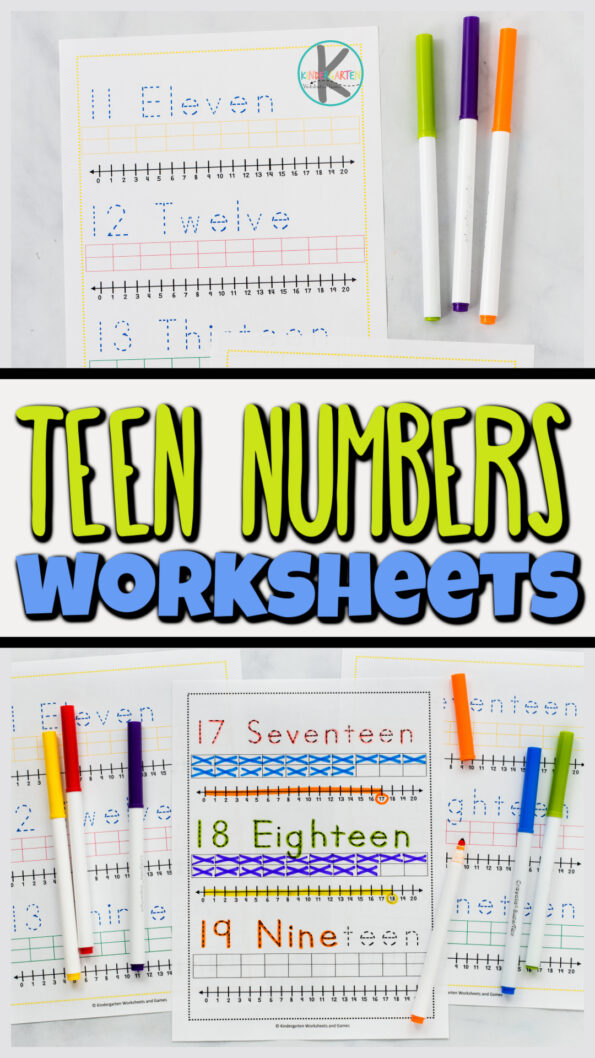 FREE Printable Teen Numbers 11-20 Worksheets