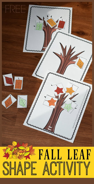 🍁 FREE Fall Sorting Shapes Printable Math Activity for Kindergarten