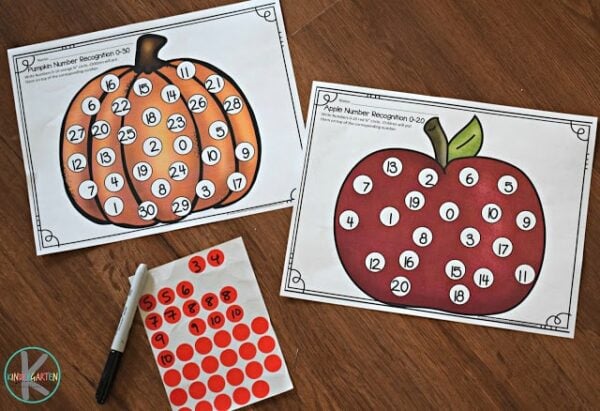 Kids can enjoy learning with free printable fall Sticker Worksheets that help preschool to first-grade students practice math skills like number recognition, counting, and tally marks in a fun way!