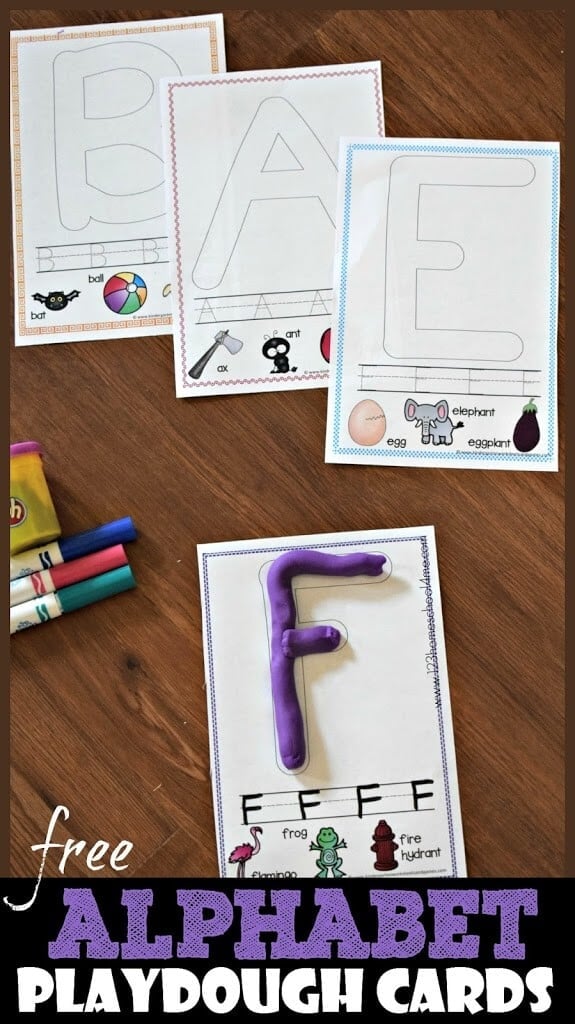 free printable alphabet playdough letter mats