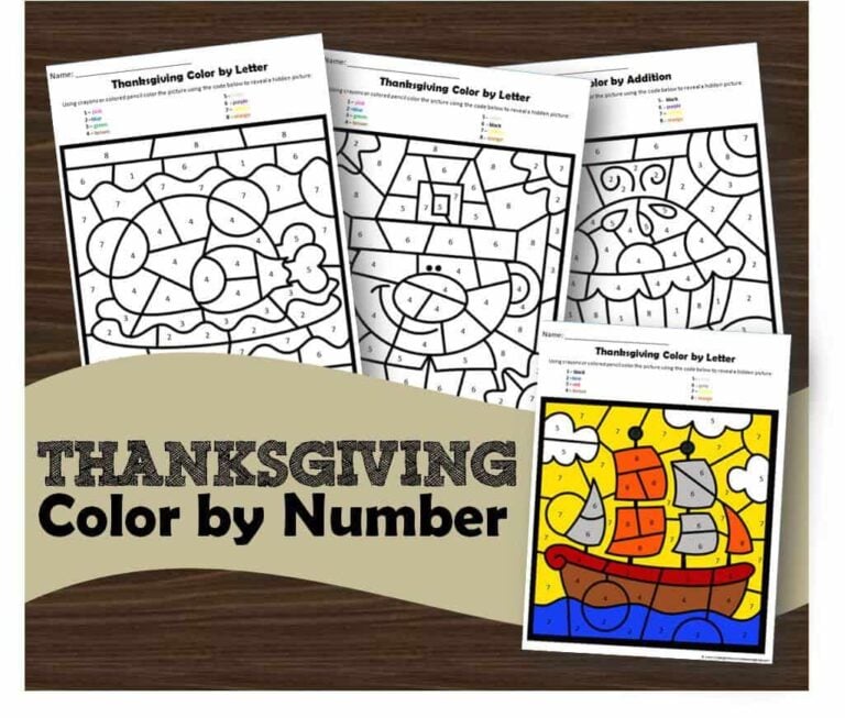 Thanksgiving Color by Number