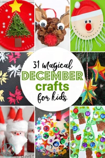 Get ready for a fun, crafty, and beautifully decorated Christmas with all these creative December Crafts for Kids. These cute easy Christmas crafts are perfect for kids of all ages from toddler, preschool, pre-k, kindergarten, first grade, and elementary age kids. We've included tree, reindeer, Santa Claus, ornaments, elves, and more ideas in these kindergarten Christmas crafts. 
