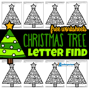 Get your kids excited about letter recognition this December with these cute Christmas tree letter find pages, perfect for preschool through kindergarten, where they can color ornaments while learning the alphabet!