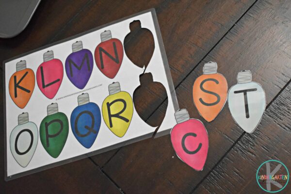 Download our free Christmas lights letters printable for a fun and engaging way for preschoolers and kindergarteners to practice tracing letters in a festive holiday theme!