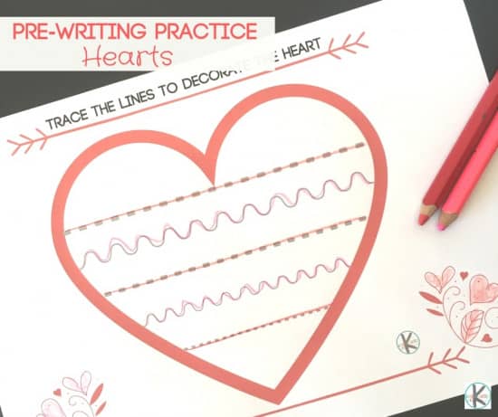 Valentines Day Pre Writing Worksheets