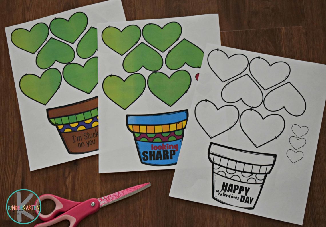 FREE, Cute Printable Heart Cactus Craft for Valentines Day