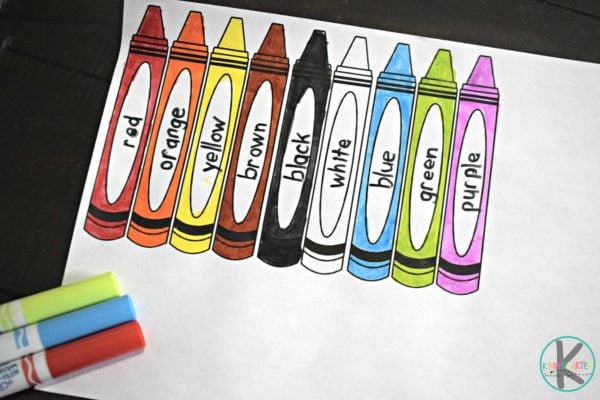 Color Matching Crayon Boxes. Color Sorting Activity