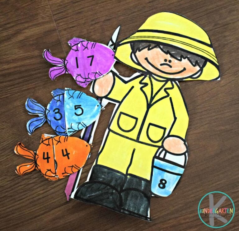 Number Bonds to 10 KIndergarten Fishing Math Craft Activities