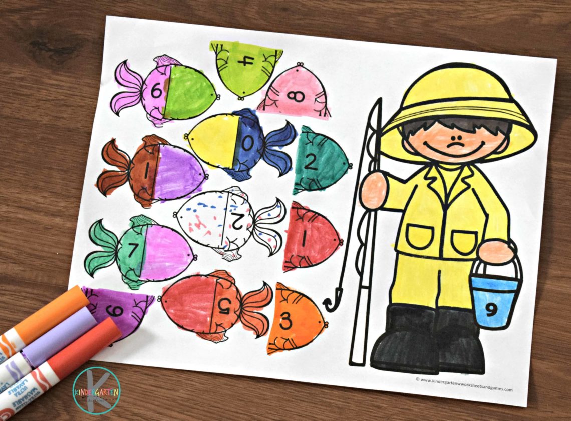 Number Bonds to 10 Fishing Craft (free printable)