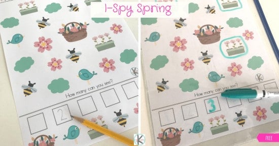 FREE I Spy Spring Worksheets for Preschool & Kindergarten