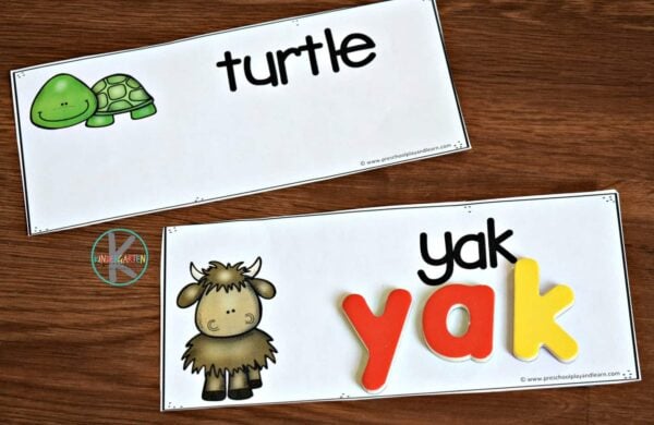Practice spelling a to z animals with magnetic letters