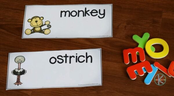 Super cute Animal Activities for Kindergarten practice spelling animals A to Z