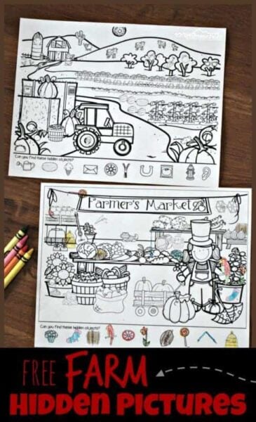 Farm hidden pictures printable