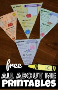 Free Printable All About Me Printable Poster Worksheet for Kindergarten