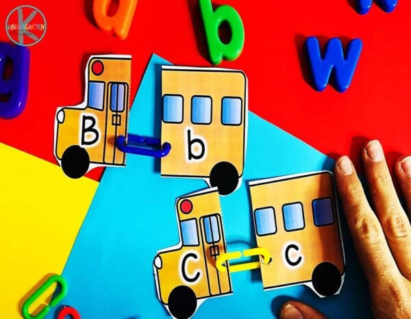 FREE printable school bus printable is a fun way for kids to practice abcs