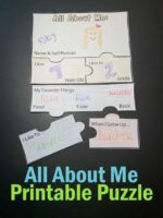All About Me Printable Puzzle