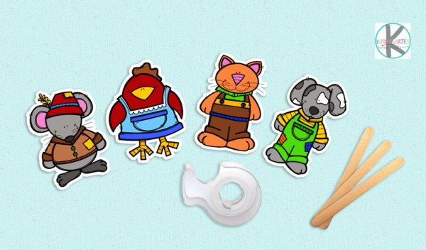 Make these super cute, free printable little red hen puppets