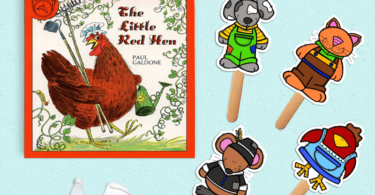 free printable puppets for retelling little red hen story