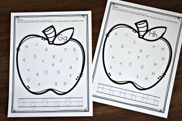 Apple Find The Letter Tracing Worksheets