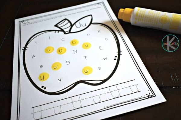 free printable letter recognition worksheets perfect for fall and September with preschool, prek, and kindergarten age kids