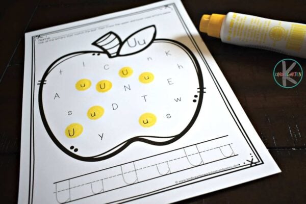 apple find the letter tracing worksheets