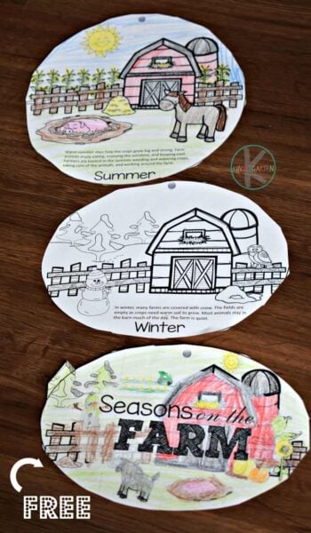 FREE Seasons on the Farm Printable - fun way for kids to learn about the 4 seasons in science #seasons #science #farm