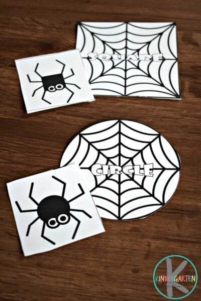 fun, low prep spider shape math game for kinders