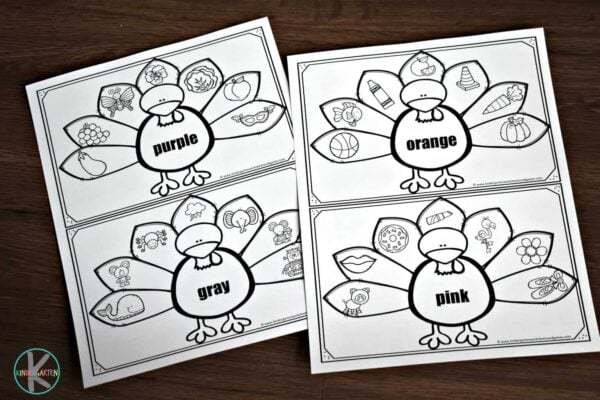 super cute free turkey coloring pages are a NO PREP activity for kindergartners