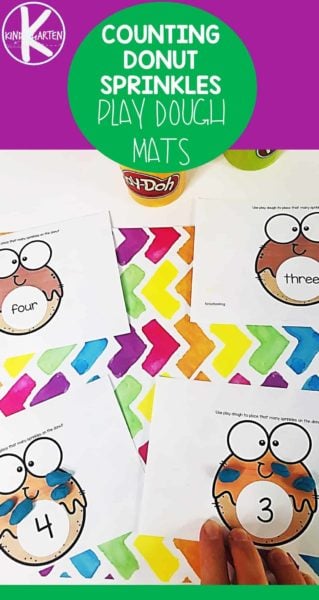 donut Counting Playdough Mats are a fun, hands-on math activity perfect addition for a Donut theme, math center, extra practice, or to go with one of the 2 National Donut Days (yep there are two donut days!) One is the first Friday in June and then next one happens November 5th. These donut printables are a fun way to practice counting and learning nubmers words with free playdough mats.  Use these with toddler, preschool, pre-k, kindergarten, and first grade students.