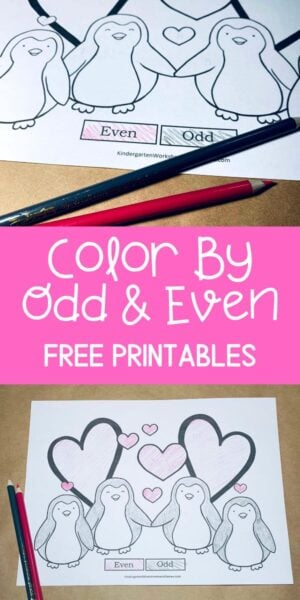 Kindergarten and first grade students will have fun practicing identifying odd and even numbers with these super cute odd and even numbers worksheets. These valentines day worksheest are a fun way for kids to  color by code math worksheets are perfect for feburary. Simply download pdf file with valentine math worksheets and you are ready to play and learn with this valentines activities for kindergarten for February.