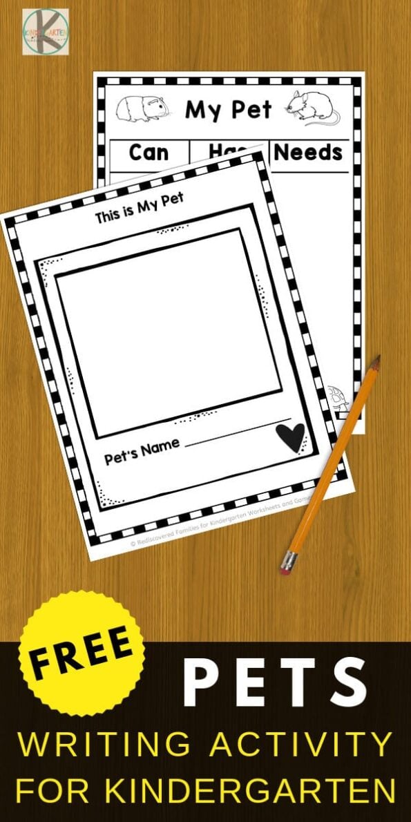 🐶🐱 Writing About Pets Free Printable Book For Kindergarten Students
