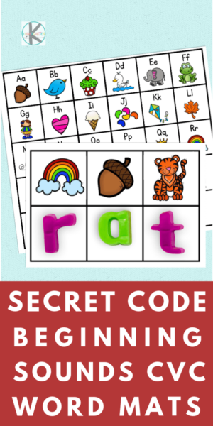 CVC Words Activity -this is such a fun, clever, hands-on and FREE phonics activity for prek and kinderfarten age kids as they work on learning the sounds letters make! Simply print free printable with secret code #cvcwords #kindergarten #phonics